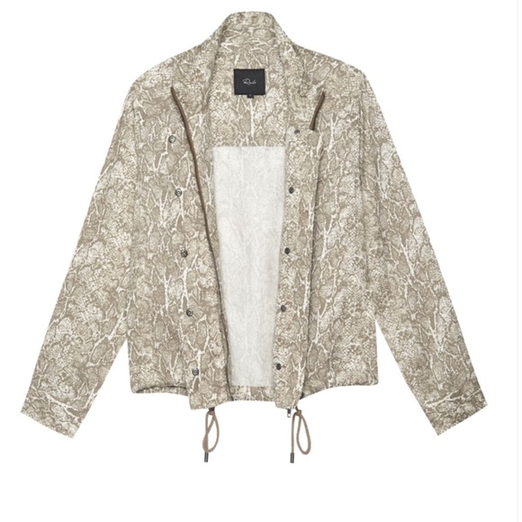 NEW Rails Tennessee Sand Snakeskin Funnel Neck Linen Blend Jacket - Picture 15 of 15